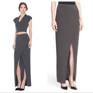 Alice and Olivia charcoal wrap skirt stretchy 10 Large